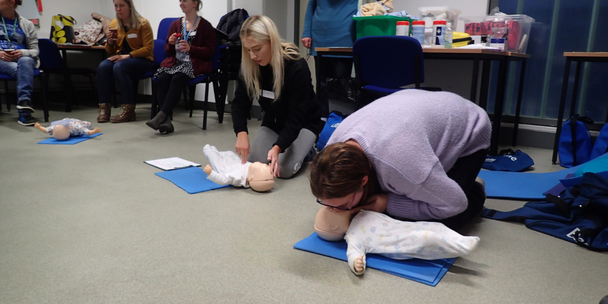 paediatric first aid - trainees working with baby